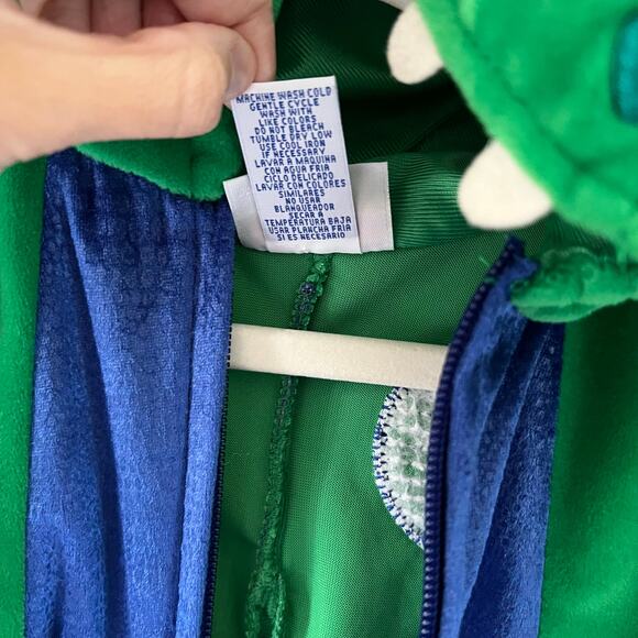 Baby Halloween Costume Dinosaur Hooded Soft Green Blue Infant 6-9 months - Picture 8 of 12